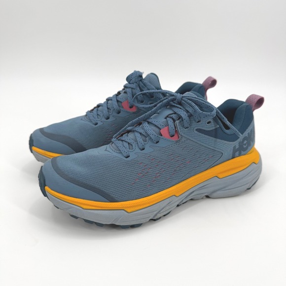 Hoka Shoes - Hoka Challenger ART 6 Blue Yellow Gray Trail Running Shoes Women Size 7.5 B